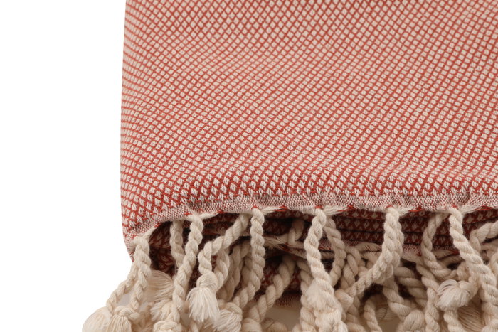 Mijölnir Toalla de playa fouta de nido de abeja - Rojo teja